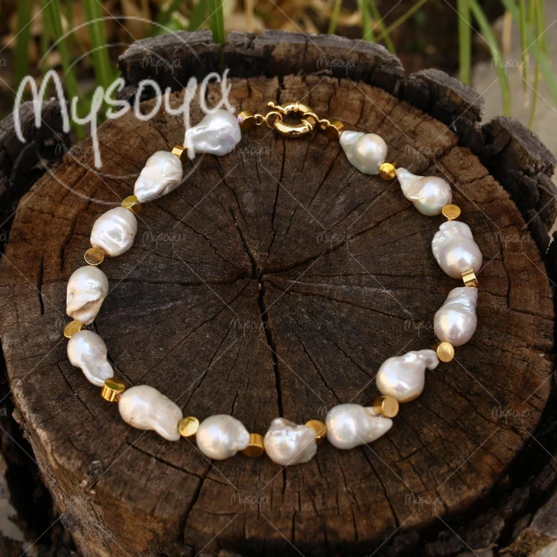 MYSOYA 12-15mm Large White Baroque Pearl Necklace, Suitable for Birthday/ Wedding/ Mother's Day/ Father's Day Gift A1023
MYSOYA 12-15mm Large White Baroque Pearl Necklace, Suitable for Birthday/ Wedding/ Mother's Day/ Father's Day Gift A1023
