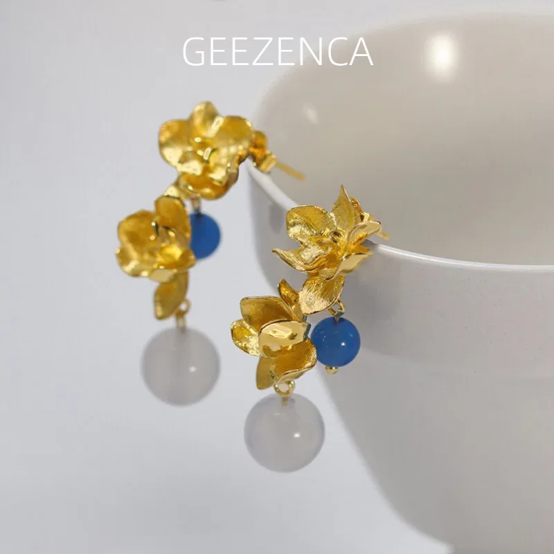 GEEZENCA 925 Sterling Silver 3D Flower Agate Ball Charm Dangle Drop Earrings For Women Dainty Trendy Statement Earring Love Gift
GEEZENCA 925 Sterling Silver 3D Flower Agate Ball Charm Dangle Drop Earrings For Women Dainty Trendy Statement Earring Love Gift