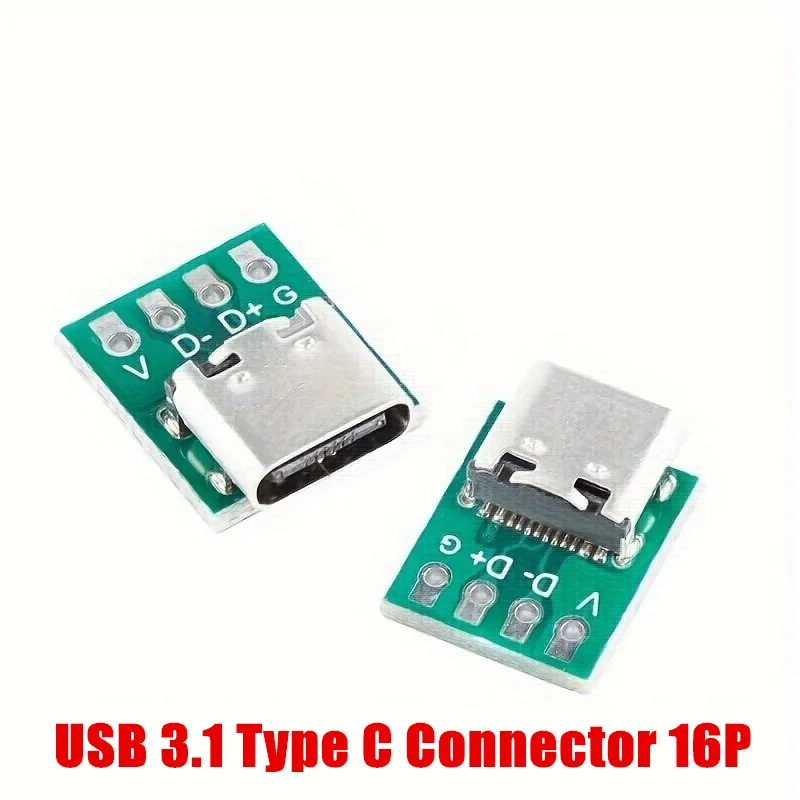 5/10Pcs USB 3.1 Type C Connector 16 Pin Test PCB Board Adapter 16P Connector Socket For Data Line Wire Cable Transfer
5/10Pcs USB 3.1 Type C Connector 16 Pin Test PCB Board Adapter 16P Connector Socket For Data Line Wire Cable Transfer