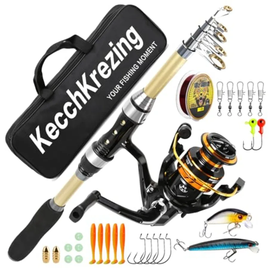 Telescopic Fishing Rod and Reel Combo Collapsible 5.9ft Fishing Pole with Spinning Reel and Carry Bag, Travel Fishing Starter K
Telescopic Fishing Rod and Reel Combo Collapsible 5.9ft Fishing Pole with Spinning Reel and Carry Bag, Travel Fishing Starter K