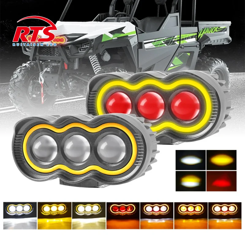 Motorcycle LED Spotlight Headlight Flash Strobe Light 3 Lens Hi/Low Beam Red Driving Lamps 12V for OffRoad Truck ATV Motorbike
Motorcycle LED Spotlight Headlight Flash Strobe Light 3 Lens Hi/Low Beam Red Driving Lamps 12V for OffRoad Truck ATV Motorbike
