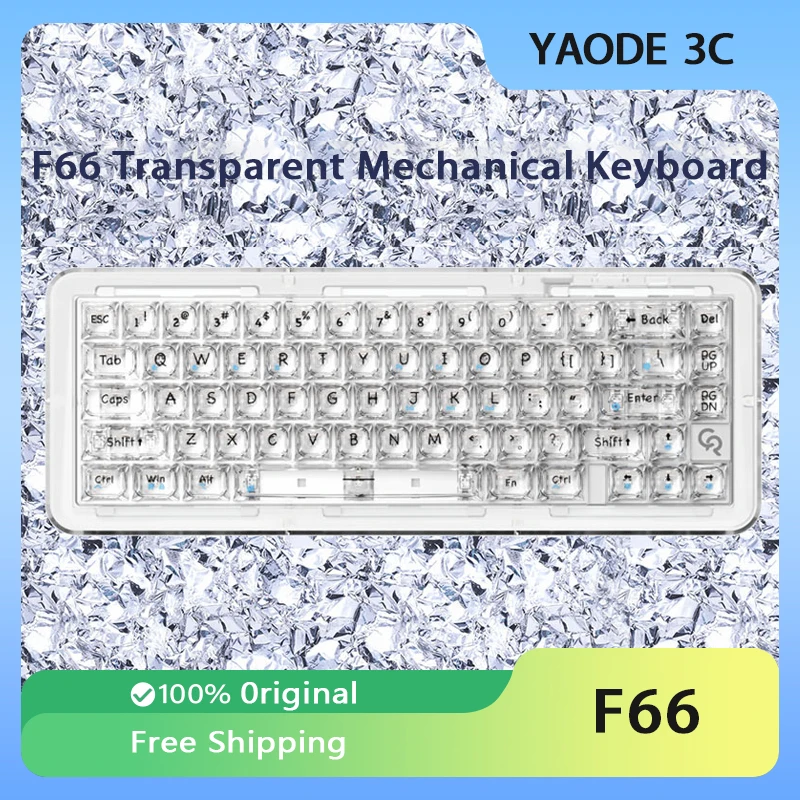 ColorReco F66 Mechanical Keyboard Bluetooth 3Mode 2.4G Wireless Transparent 66 Keys Hot Swap Customized Gaming Keyboard Gifts
ColorReco F66 Mechanical Keyboard Bluetooth 3Mode 2.4G Wireless Transparent 66 Keys Hot Swap Customized Gaming Keyboard Gifts