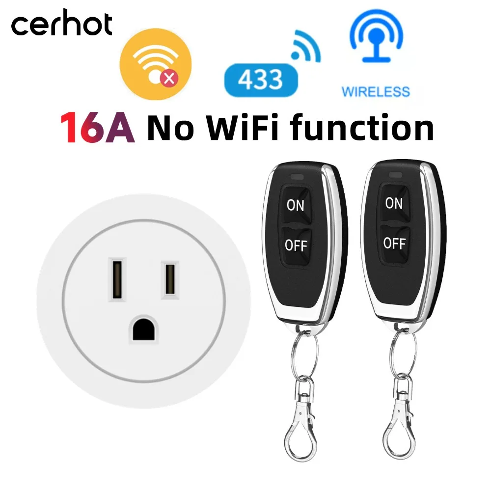 Cerhot Wireless Remote Control Switch Power Socket US Standard Plug 16A 110-220V Used for Lamps and Small Household Appliances
Cerhot Wireless Remote Control Switch Power Socket US Standard Plug 16A 110-220V Used for Lamps and Small Household Appliances