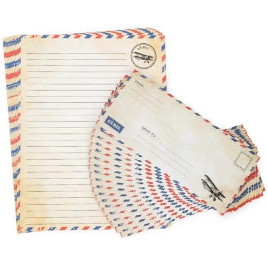 Paper and Envelopes Set - Blue Writing Paper for Invitations, Love Letters, Letters to Troops, Christmas Letter - 8.5 x 11 Inch
Paper and Envelopes Set - Blue Writing Paper for Invitations, Love Letters, Letters to Troops, Christmas Letter - 8.5 x 11 Inch
