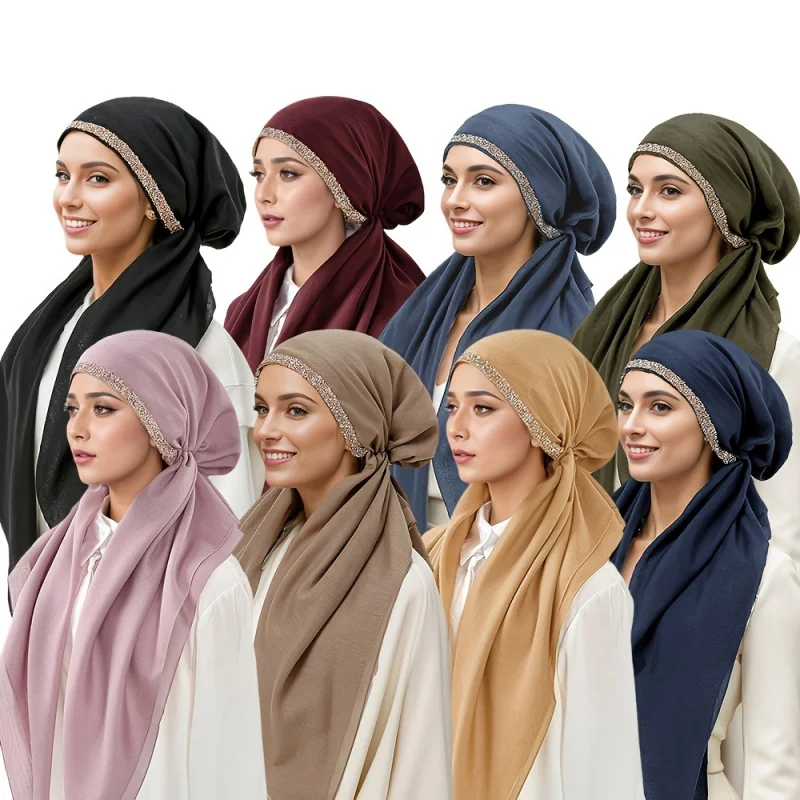 Fashionable Premium Lazy Headscarf Hat, Turban with Rhinestone Headband, Instant Head Wrap Scarf
Fashionable Premium Lazy Headscarf Hat, Turban with Rhinestone Headband, Instant Head Wrap Scarf