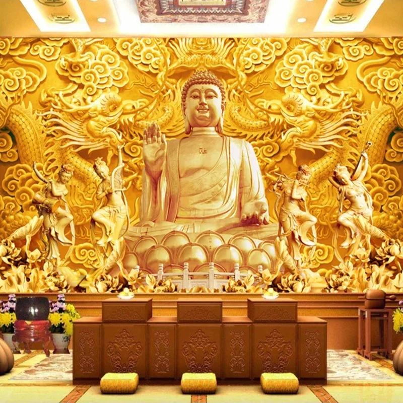 Custom Mural 3D Stereoscopic Relief Golden Buddha Sculpture Large Mural Interior Hall Living Room TV Background Photo Wall Paper
Custom Mural 3D Stereoscopic Relief Golden Buddha Sculpture Large Mural Interior Hall Living Room TV Background Photo Wall Paper