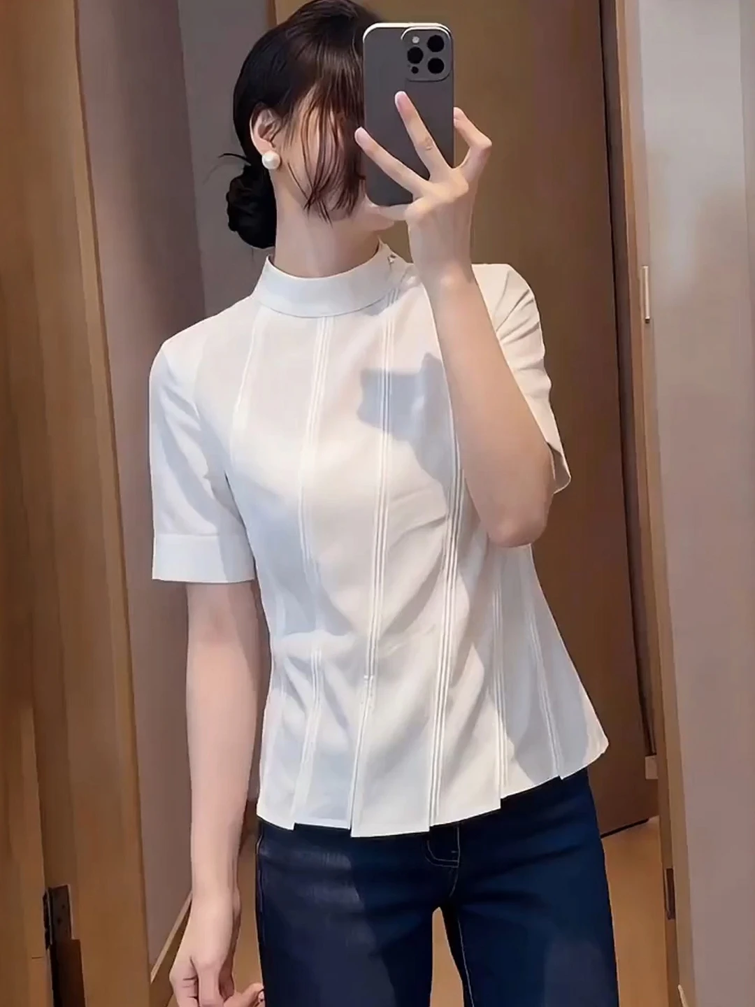 White Slim Fit Short Sleeve Shirt Women Summer plus Size Beautiful Shirt Korean Style Commute Wind Regular Thickness Short Sl...
White Slim Fit Short Sleeve Shirt Women Summer plus Size Beautiful Shirt Korean Style Commute Wind Regular Thickness Short Sl...