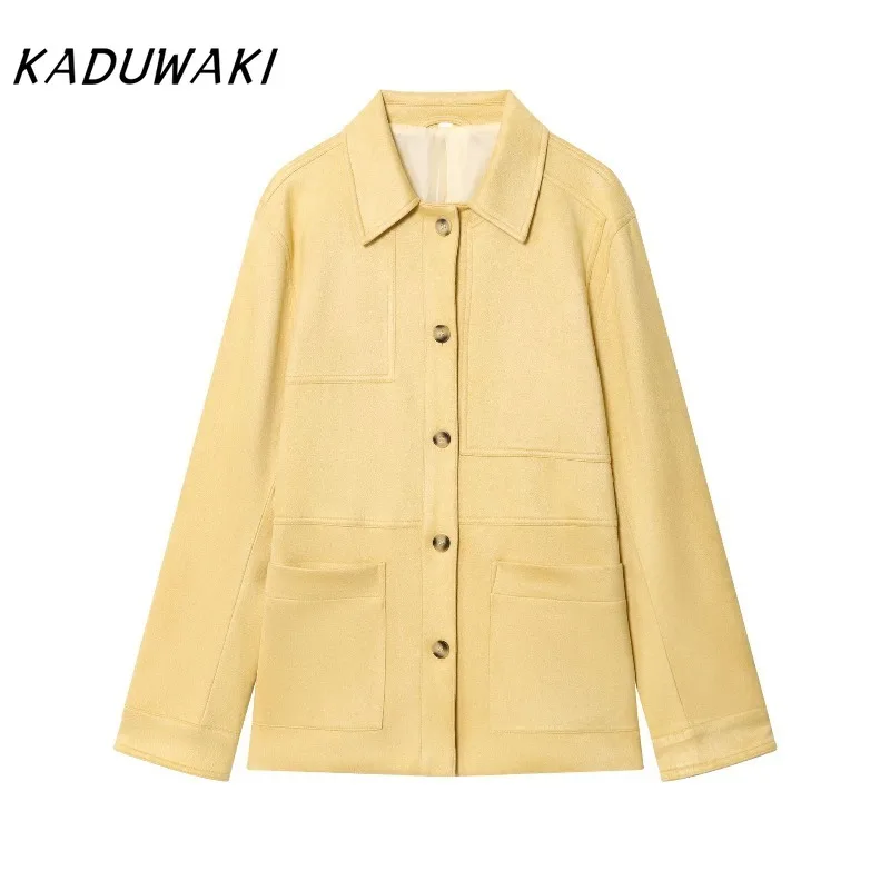 KADUWAKI Elegant Single Breasted Midi Jacket Women Long Sleeve Lapel Pockets Loose Jackets Female Fashion Solid Outwear Lady Y2k
KADUWAKI Elegant Single Breasted Midi Jacket Women Long Sleeve Lapel Pockets Loose Jackets Female Fashion Solid Outwear Lady Y2k