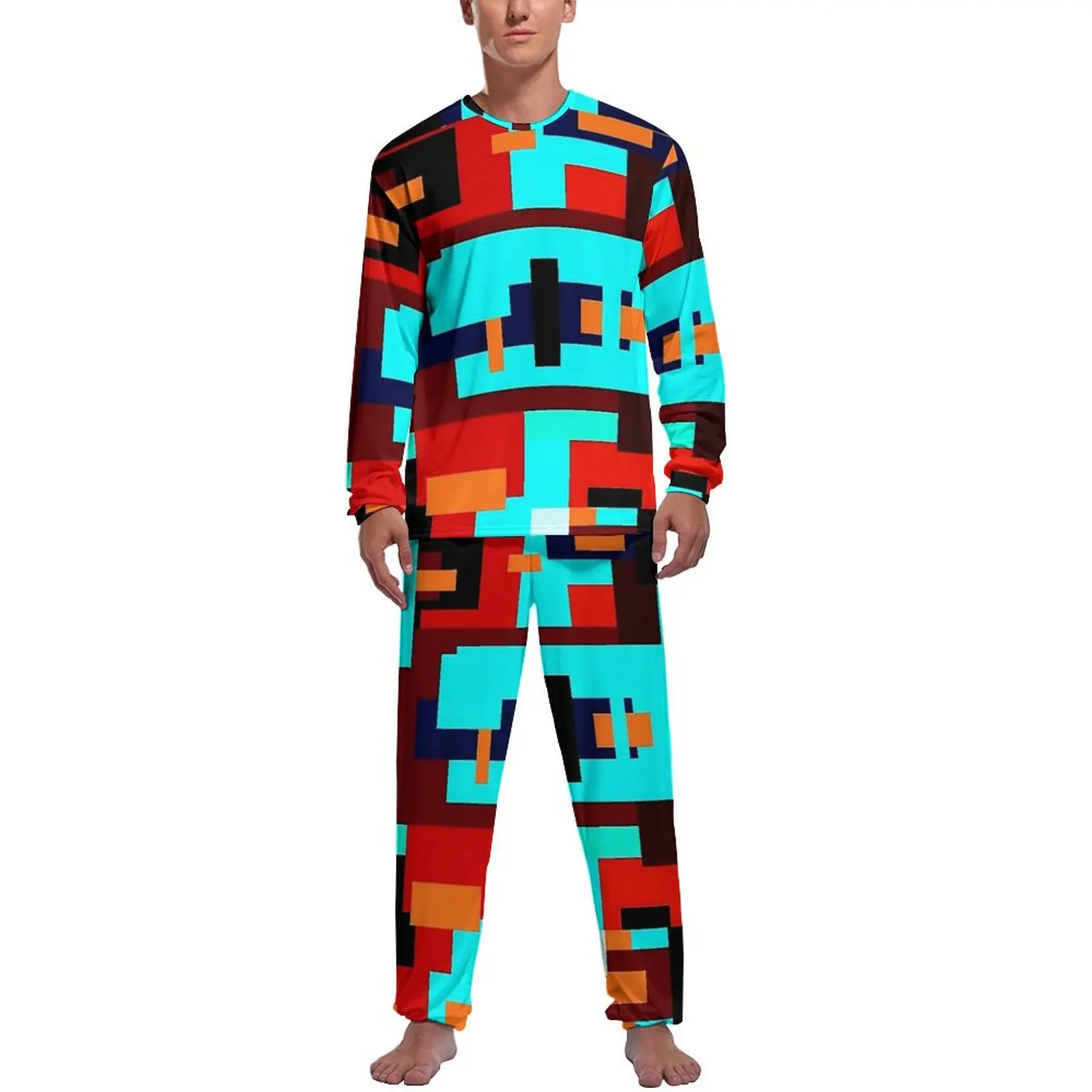 Мужские пижамы контрастного цвета XPop Art Glitches, милая одежда для сна, весенний комплект из двух предметов с длинными рукавами, ночной пижамный комплект с графикой
Мужские пижамы контрастного цвета XPop Art Glitches, милая одежда для сна, весенний комплект из двух предметов с длинными рукавами, ночной пижамный комплект с графикой