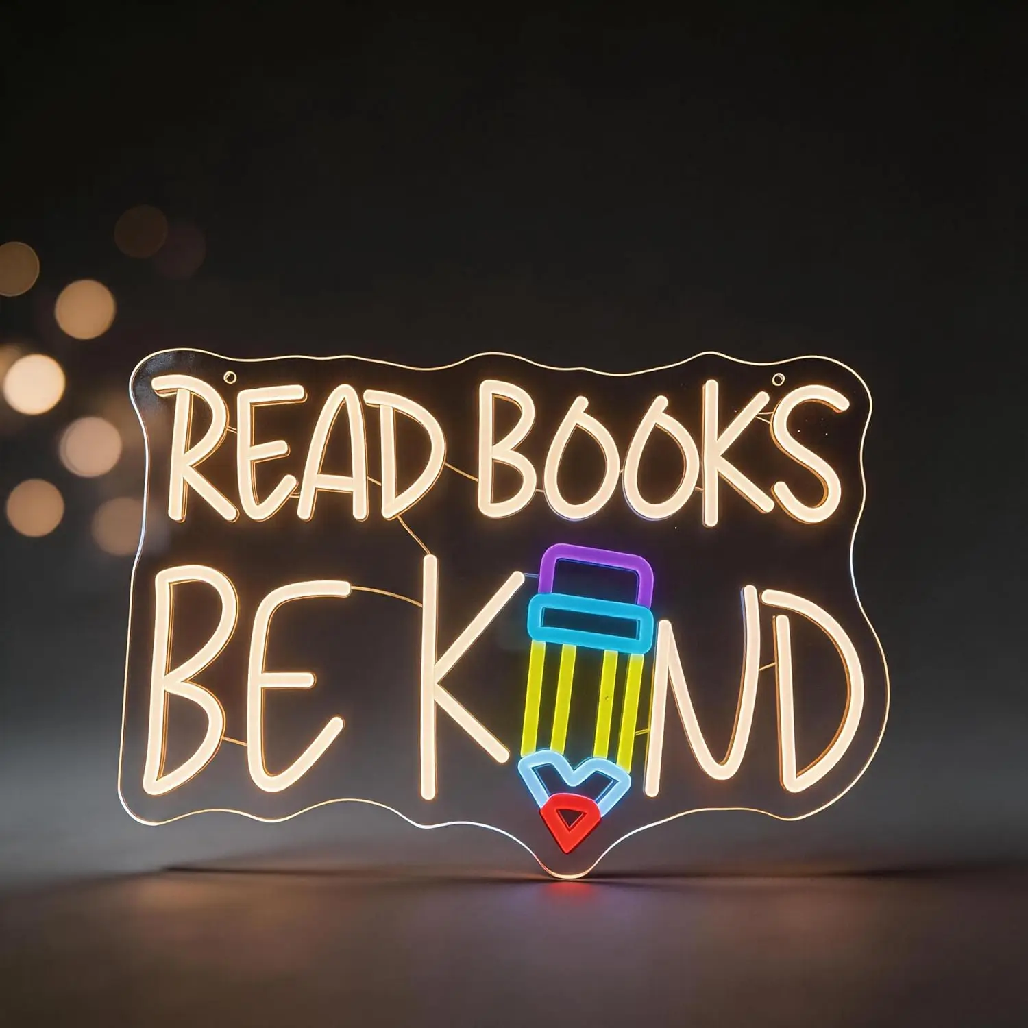  "Read Books Be Kind" Classroom Neon Sign USB Powered LED Light for Library Study Room Home Kids Room Bedroom Decoration Gift
"Read Books Be Kind" Classroom Neon Sign USB Powered LED Light for Library Study Room Home Kids Room Bedroom Decoration Gift