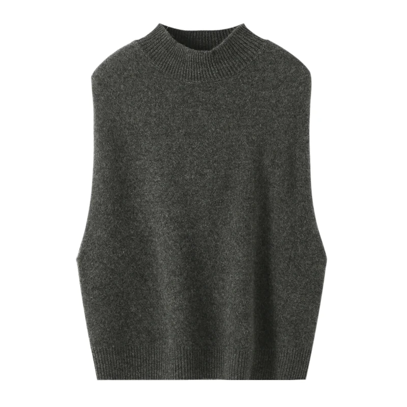 Chic 100% Merino Wool Soft Knitwear Autumn Winter Mock Neck Vest Women's Sleeveless Pullover Sweater Basic Wool Waistcoat New
Chic 100% Merino Wool Soft Knitwear Autumn Winter Mock Neck Vest Women's Sleeveless Pullover Sweater Basic Wool Waistcoat New
