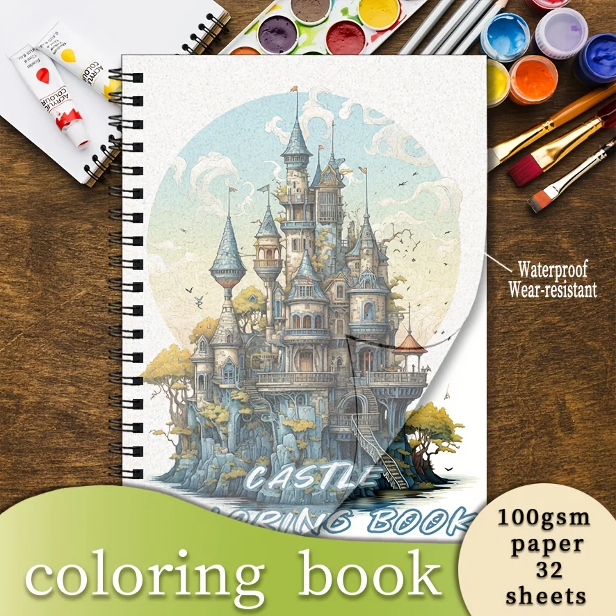 Coloring Book - 8.3x 11.2 inches 32 pages Lonely Castle Coloring Book - Relaxation, Stress Relief, Holiday Party Gift
Coloring Book - 8.3x 11.2 inches 32 pages Lonely Castle Coloring Book - Relaxation, Stress Relief, Holiday Party Gift