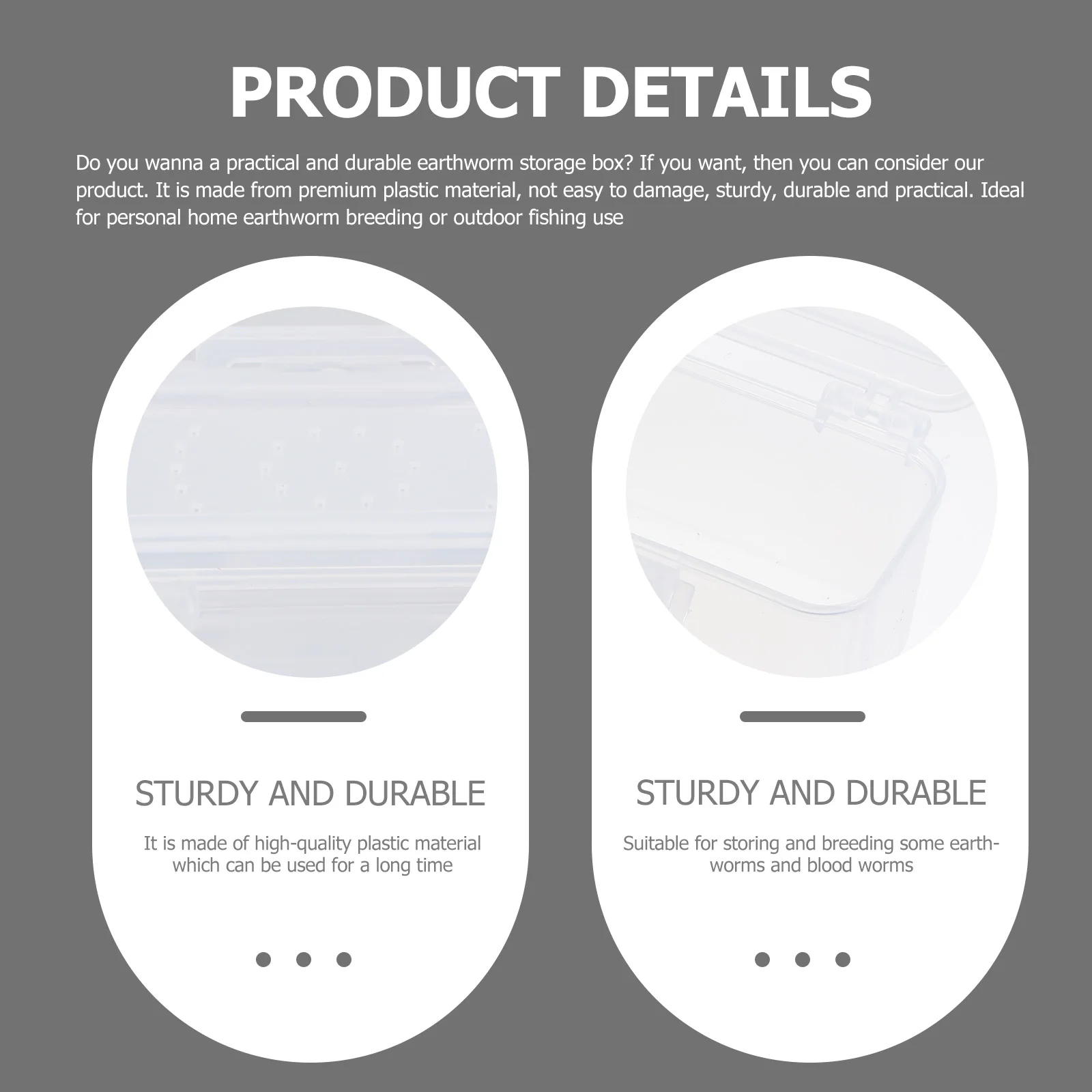 2pcs Plastic Breeding Box Breathable Portable Worm Storage Case For Reptiles Blood Worms Fishing Bait Container White
2pcs Plastic Breeding Box Breathable Portable Worm Storage Case For Reptiles Blood Worms Fishing Bait Container White