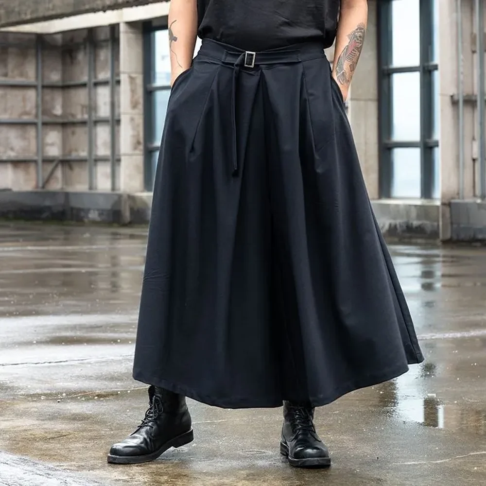 Men's Wide Leg Skirt Pants Gothic Japanese Style High Waist Pleated Culottes Avant Garde Streetwear Trousers 2026 New
Men's Wide Leg Skirt Pants Gothic Japanese Style High Waist Pleated Culottes Avant Garde Streetwear Trousers 2026 New