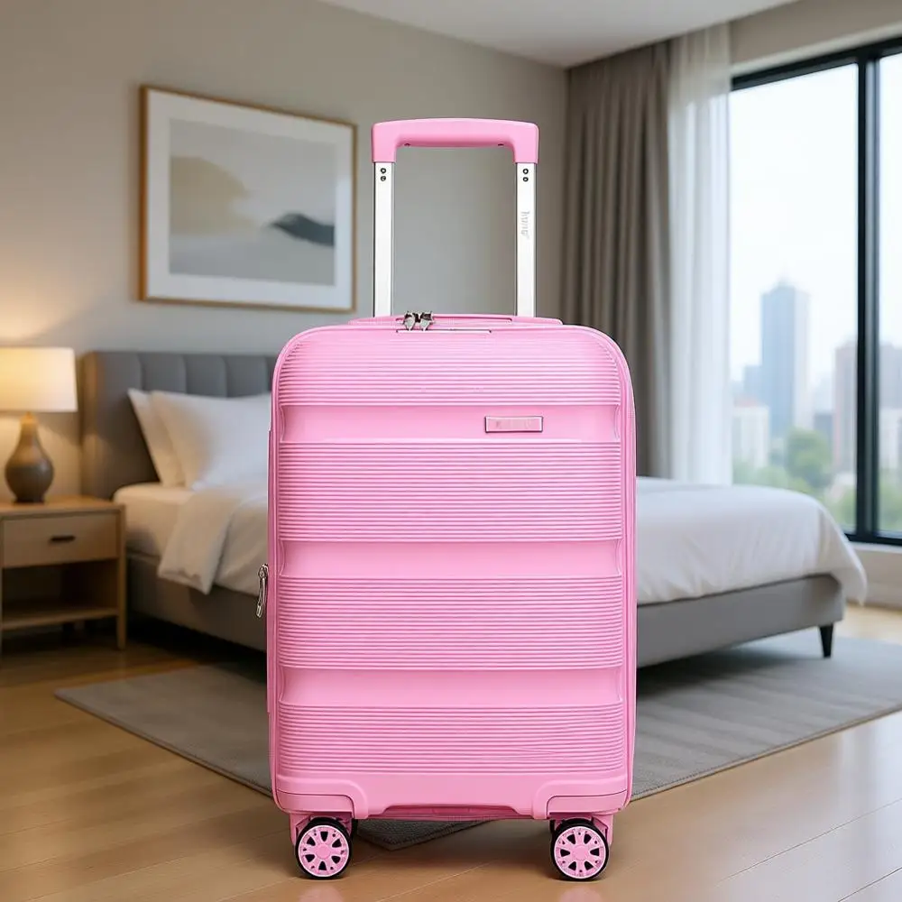 20 Inch Expandable Hard Shell Travel Suitcase with 4 Spinner Wheels, TSA Lock, Pink
20 Inch Expandable Hard Shell Travel Suitcase with 4 Spinner Wheels, TSA Lock, Pink