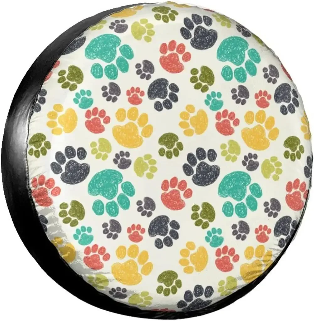 Cute Colorful Dog Paw Print Spare Tire Cover Waterproof Universal Wheel Cover Dust-Proof Tire Wheel Protector 14" 15" 16" 17"
Cute Colorful Dog Paw Print Spare Tire Cover Waterproof Universal Wheel Cover Dust-Proof Tire Wheel Protector 14" 15" 16" 17"