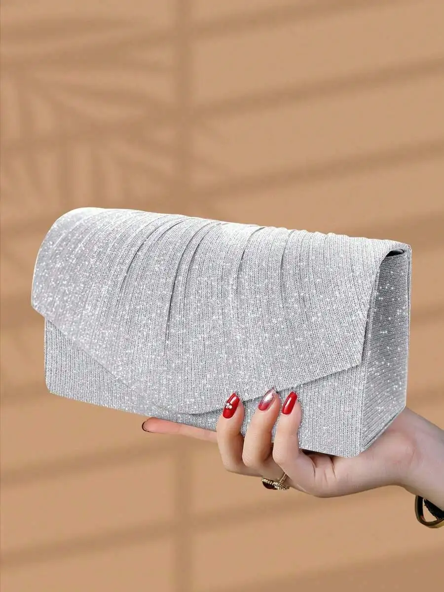 Elegant Pleated Shiny Envelope Clutch Bag For Women Evening Party
Elegant Pleated Shiny Envelope Clutch Bag For Women Evening Party