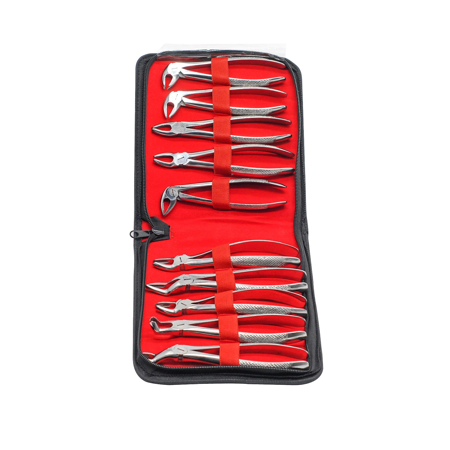 10PCS Dental Stainless Steel Surgical Adults Extraction Forceps Teeth Instrument With Storage Bag
10PCS Dental Stainless Steel Surgical Adults Extraction Forceps Teeth Instrument With Storage Bag