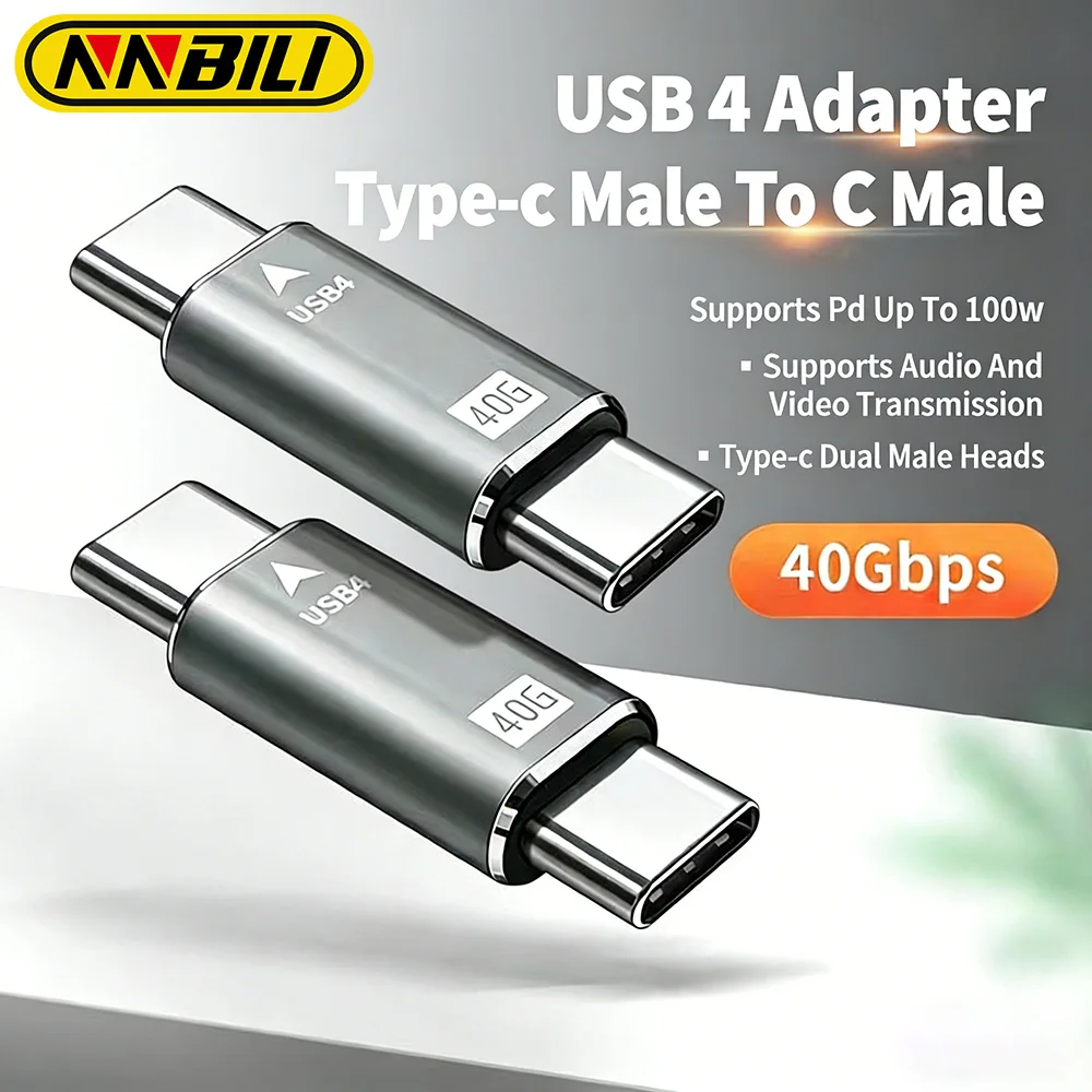 NNBILI USB4.0 40Gbps USB C OTG Adapter PD 100W Type C Male to Type C Male Fast Charging 3.1 Type C 10Gbps Converter Data Adapter
NNBILI USB4.0 40Gbps USB C OTG Adapter PD 100W Type C Male to Type C Male Fast Charging 3.1 Type C 10Gbps Converter Data Adapter