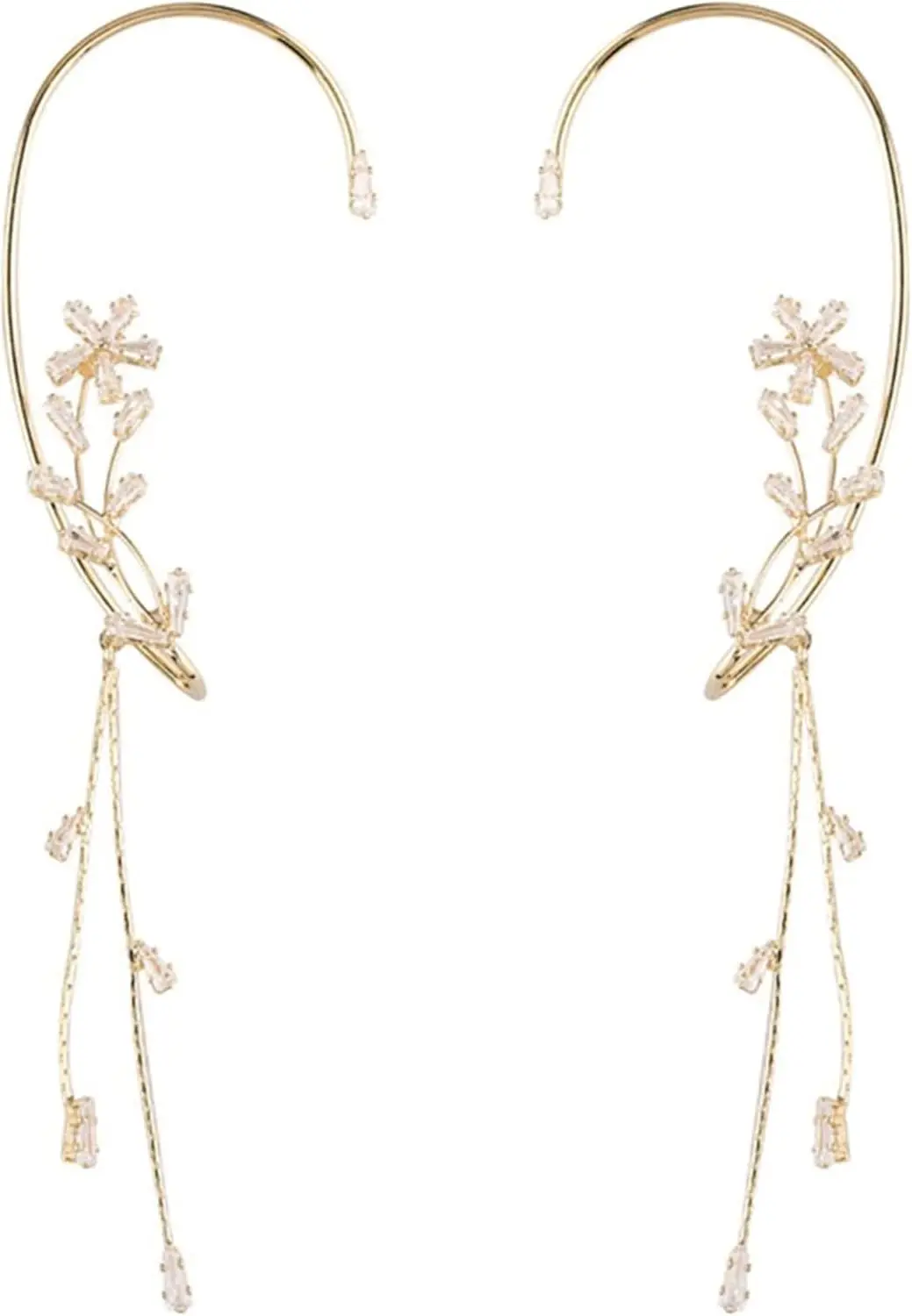 Zircon Leaf Tassel Ear Cuff Clip - Shiny Zircon Flower Tassel Ear Clip, Fashion Water Drop Metal
Zircon Leaf Tassel Ear Cuff Clip - Shiny Zircon Flower Tassel Ear Clip, Fashion Water Drop Metal
