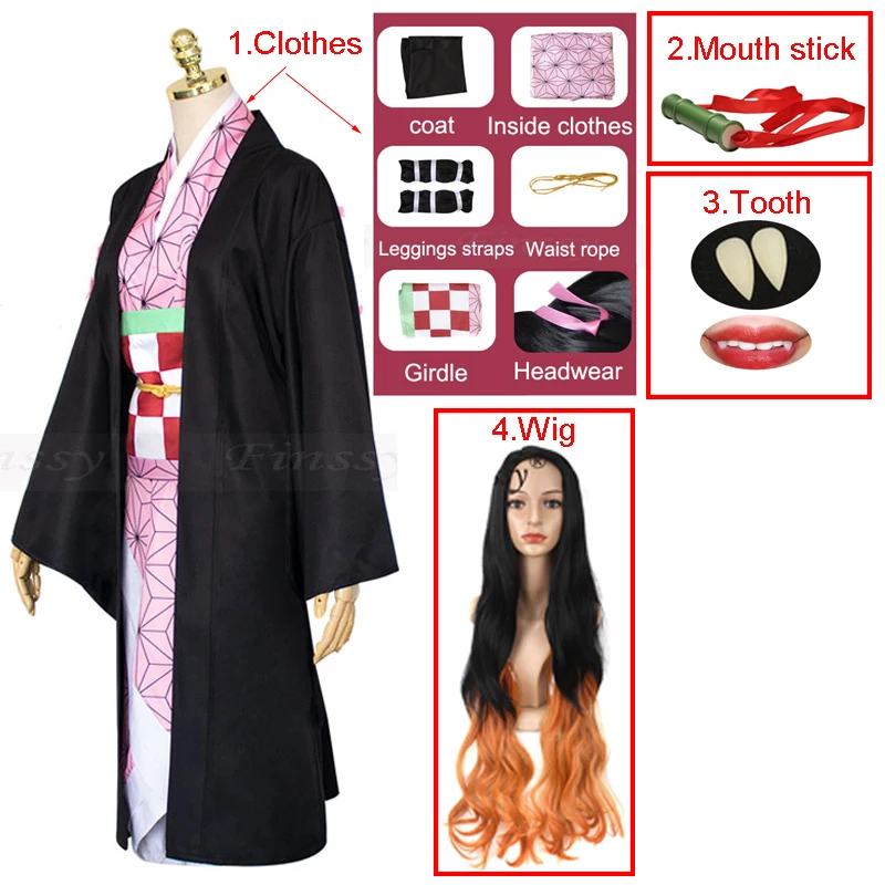 Halloween Carnival Anime Funny Women's Clothes Nezukoes Cosplay Costume Gradient Wig Tooth Mouth Stick
Halloween Carnival Anime Funny Women's Clothes Nezukoes Cosplay Costume Gradient Wig Tooth Mouth Stick