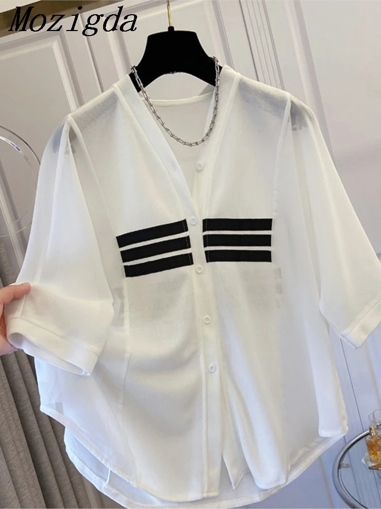 Mozigda Summer Oversize Striped Shirt Women Korean Fashion Loose Woman Blouse Ladies Tops Shirts
Mozigda Summer Oversize Striped Shirt Women Korean Fashion Loose Woman Blouse Ladies Tops Shirts