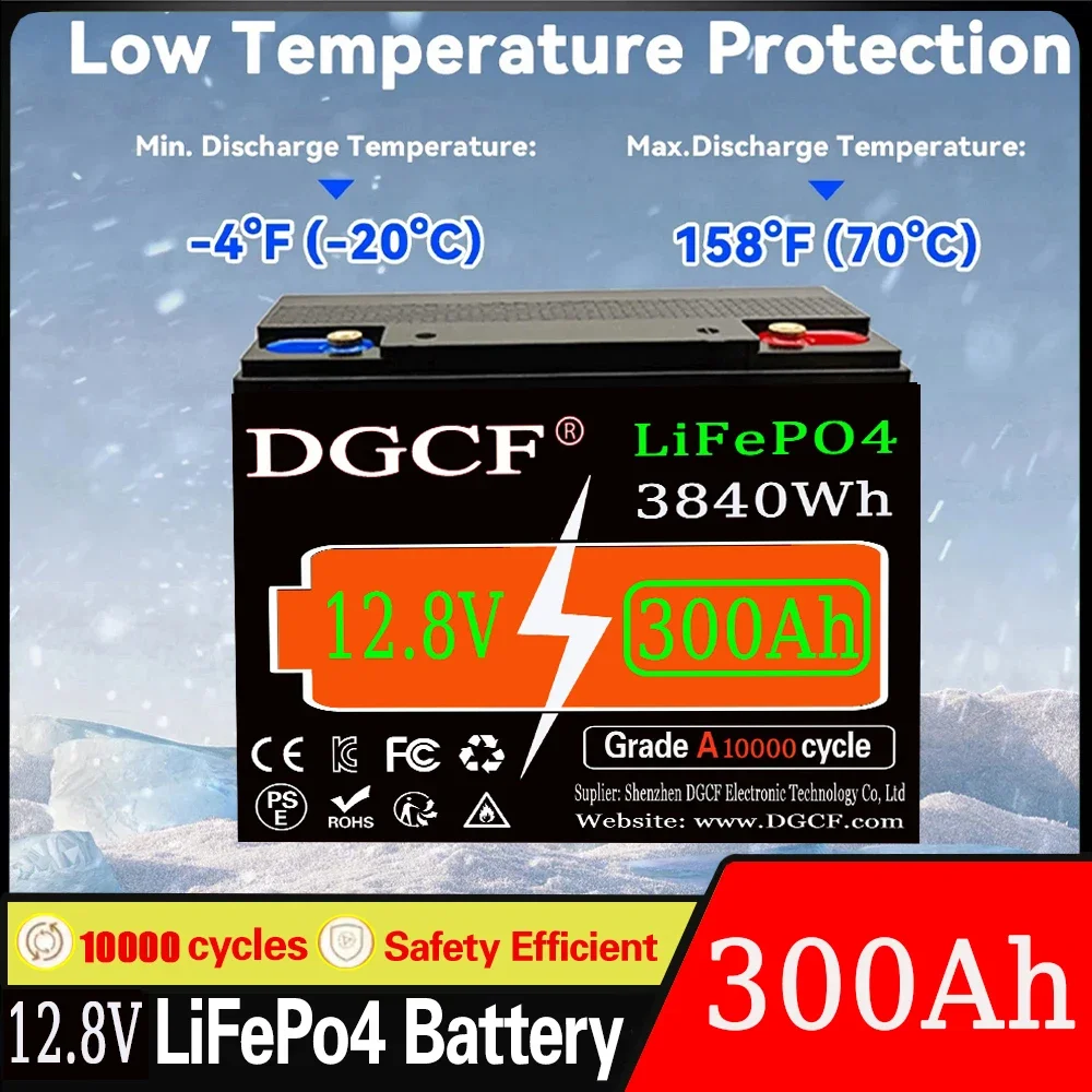 12.8V LiFePO4 Lithium Battery 500Ah 6400Wh , Built-in 200A BMS, Rechargeable Battery, for RV/Camper, Solar, Marine, Overland
12.8V LiFePO4 Lithium Battery 500Ah 6400Wh , Built-in 200A BMS, Rechargeable Battery, for RV/Camper, Solar, Marine, Overland