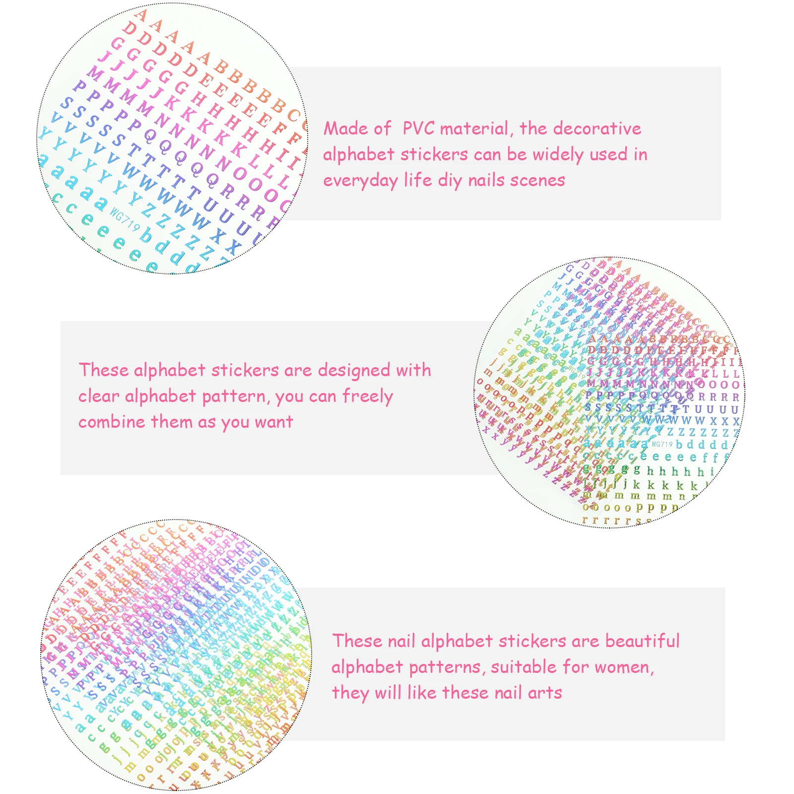 5 Sheets Letter Art Nail Stickers Letters Nail Sticker Stickers For Nails Decorative PVC Material Safe Easy Removal
5 Sheets Letter Art Nail Stickers Letters Nail Sticker Stickers For Nails Decorative PVC Material Safe Easy Removal