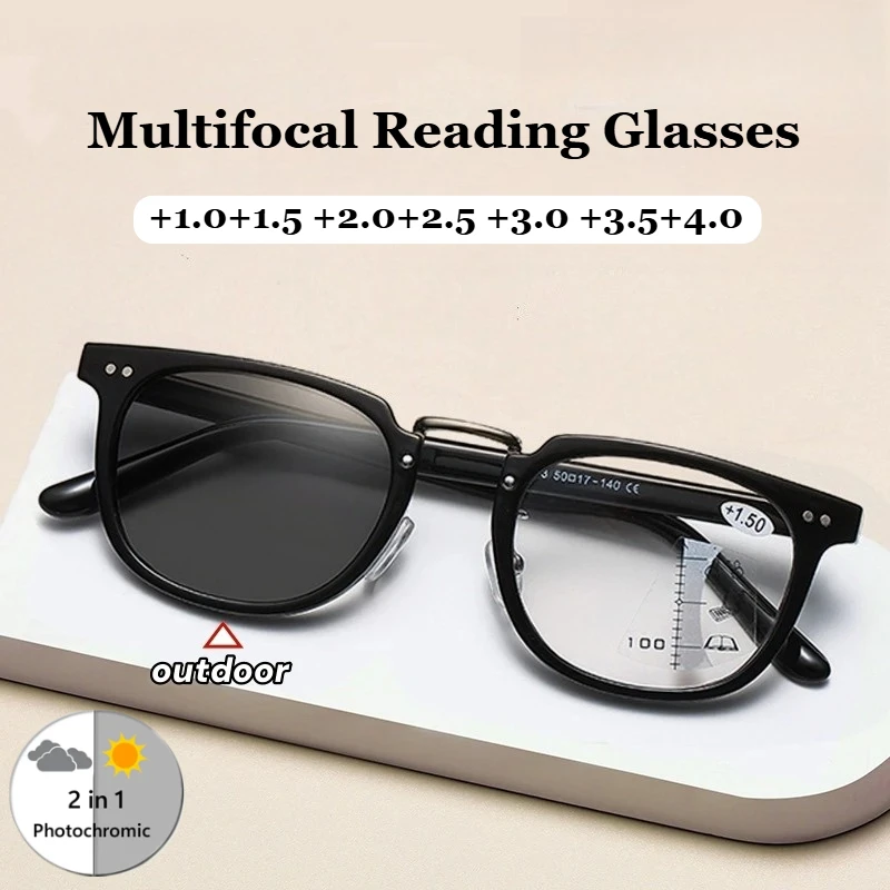 Retro Large Frame Anti Blue Light Presbyopia Glasses Photochromic Multifocal Reading Glasses Color Change Far Sight Eyewear 
Retro Large Frame Anti Blue Light Presbyopia Glasses Photochromic Multifocal Reading Glasses Color Change Far Sight Eyewear