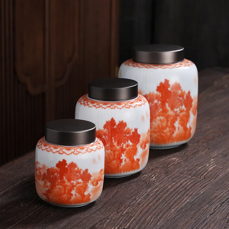 Landscape Ceramic Storage Red Sealed Tea Portable Bottle Food Container Decoration
Landscape Ceramic Storage Red Sealed Tea Portable Bottle Food Container Decoration