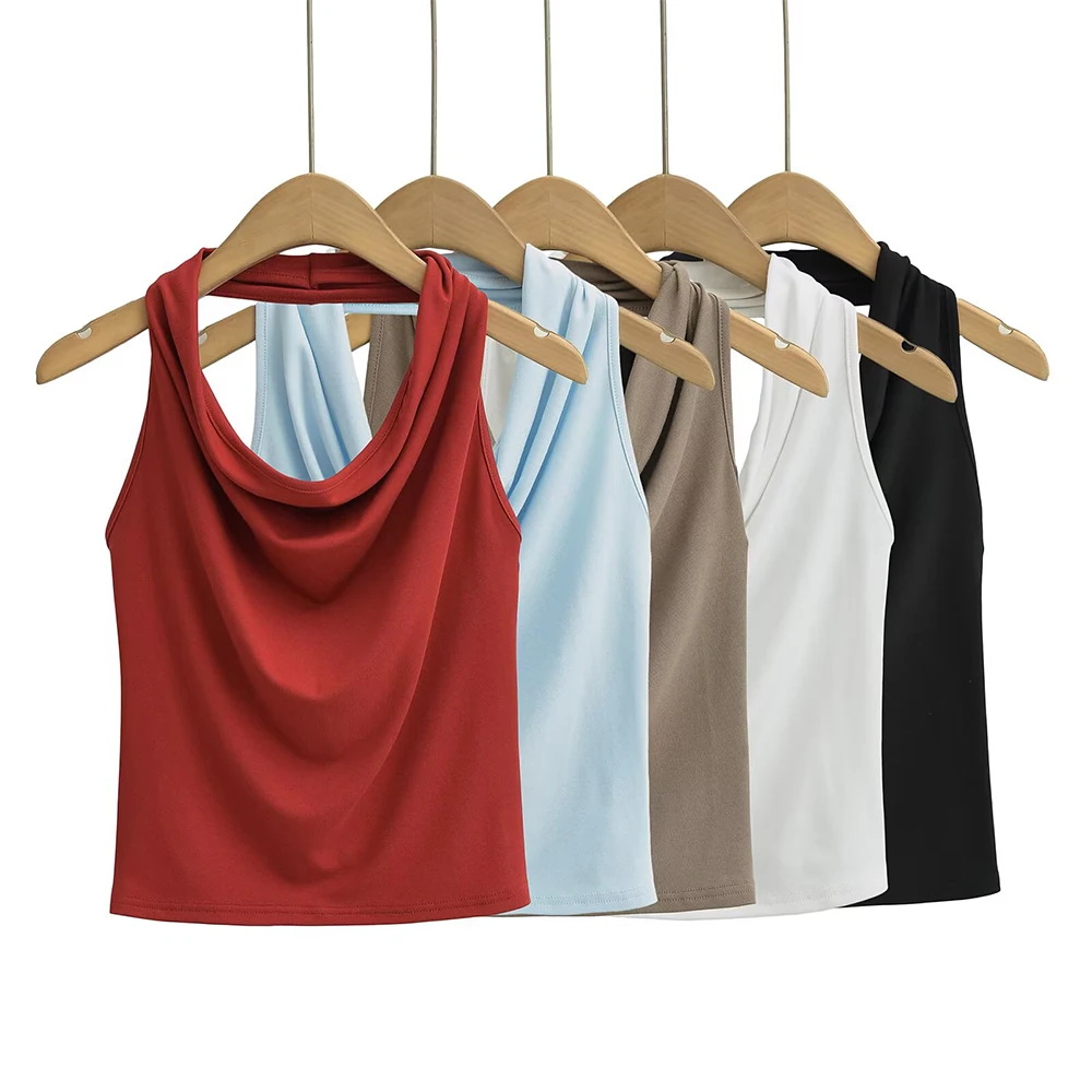 2025 New Women's Clothing European and American Style Casual Fashion Versatile Simple Swinging Collar Bareback Hanging Neck Top
2025 New Women's Clothing European and American Style Casual Fashion Versatile Simple Swinging Collar Bareback Hanging Neck Top