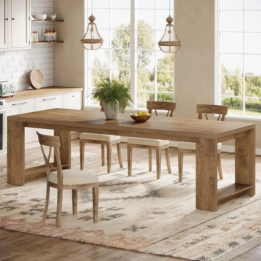 86.61-Inch Dining Table or 6 People, ern Narrow Long Kitchen Table with Pedestal Base, armhouse Extra Long Recular Dining Room u
86.61-Inch Dining Table or 6 People, ern Narrow Long Kitchen Table with Pedestal Base, armhouse Extra Long Recular Dining Room u