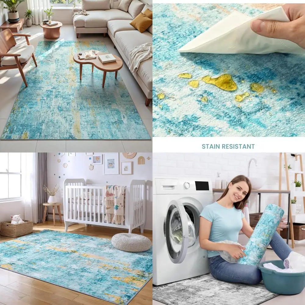 Коврик 5x7 бирюзово-синий в стиле бохо — моющийся, нескользящий, абстрактный дизайн для гостиных, спален и многого другого
Коврик 5x7 бирюзово-синий в стиле бохо — моющийся, нескользящий, абстрактный дизайн для гостиных, спален и многого другого