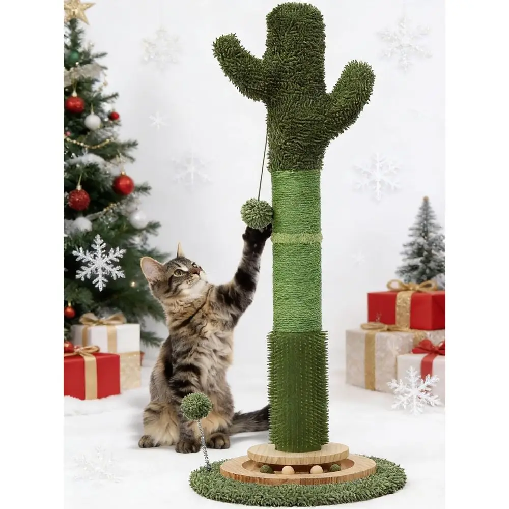 36 Tall Cat Scratching Post, Natural Sisal Rope Cactus, 6-in-1 Interactive Turntable with Ball Toys, Protect Furniture for Indoo
36 Tall Cat Scratching Post, Natural Sisal Rope Cactus, 6-in-1 Interactive Turntable with Ball Toys, Protect Furniture for Indoo