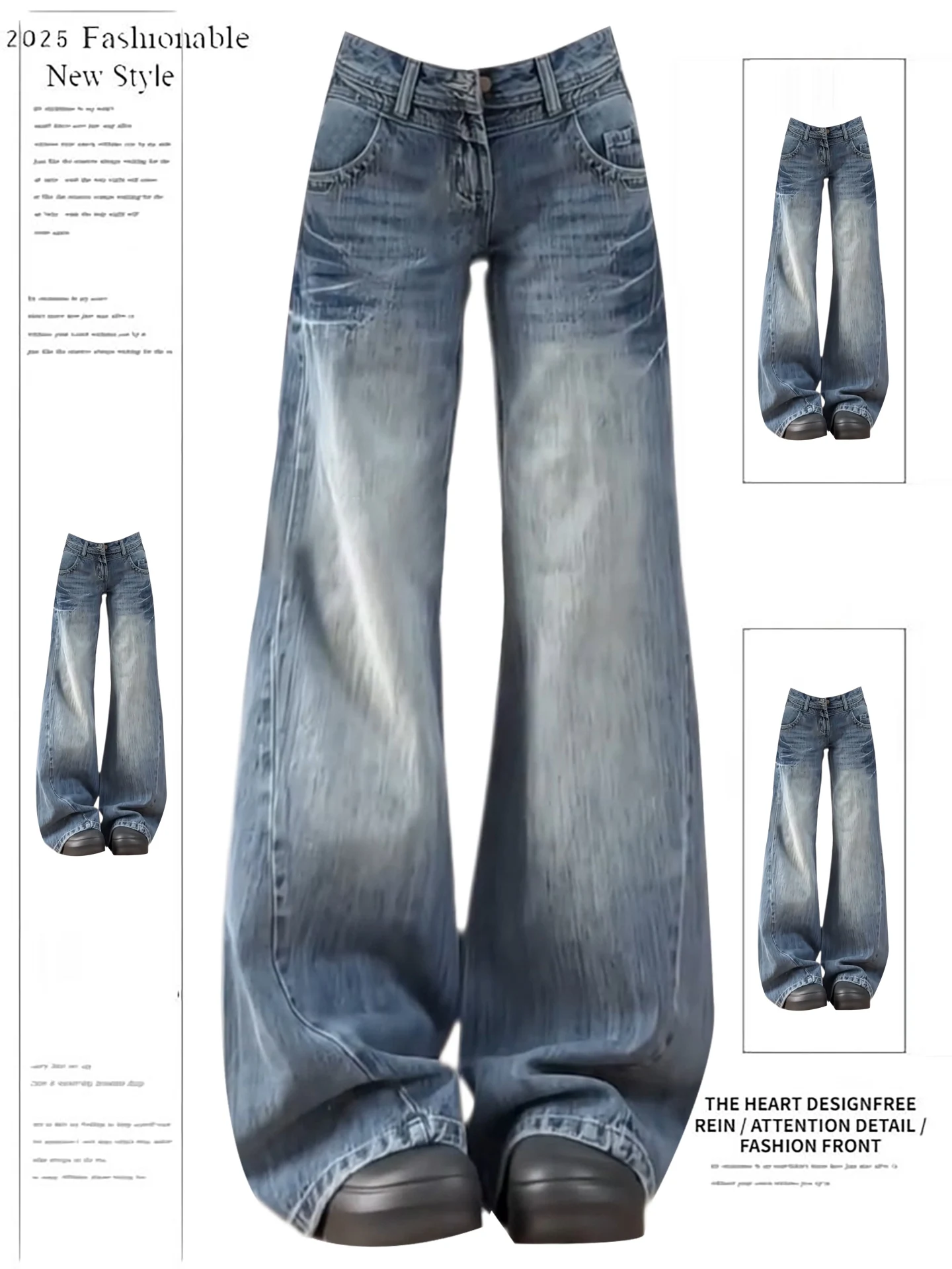 Женские прямые джинсы с высокой талией в американском стиле ретро, свободные широкие брюки длиной до пола, синие на талии, осенняя новая уличная одежда
Женские прямые джинсы с высокой талией в американском стиле ретро, свободные широкие брюки длиной до пола, синие на талии, осенняя новая уличная одежда