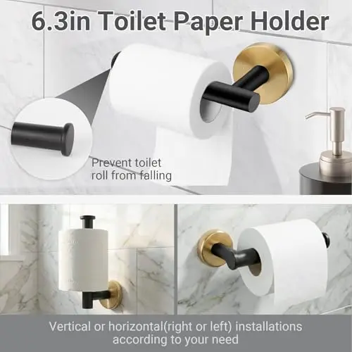 5-Piece Matte Black 24 Inch Wall Mounted Bathroom Accessory Set: Stainless Steel Towel Bar, Ring, And Hooks
5-Piece Matte Black 24 Inch Wall Mounted Bathroom Accessory Set: Stainless Steel Towel Bar, Ring, And Hooks