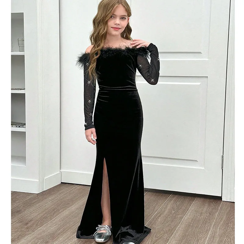 Festive Dress For Girl Wedding Formal Evening Gown Elegant Kids Girl Birthday Party Dress Children Costume Piano Perform Dress
Festive Dress For Girl Wedding Formal Evening Gown Elegant Kids Girl Birthday Party Dress Children Costume Piano Perform Dress