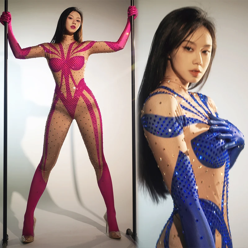 2 Colors Rhinestones Jumpsuit Drag Queen Costume Singer Performance Wear Stretch Bodysuit Nightclub Pole Dance Clothes VDB7510
2 Colors Rhinestones Jumpsuit Drag Queen Costume Singer Performance Wear Stretch Bodysuit Nightclub Pole Dance Clothes VDB7510