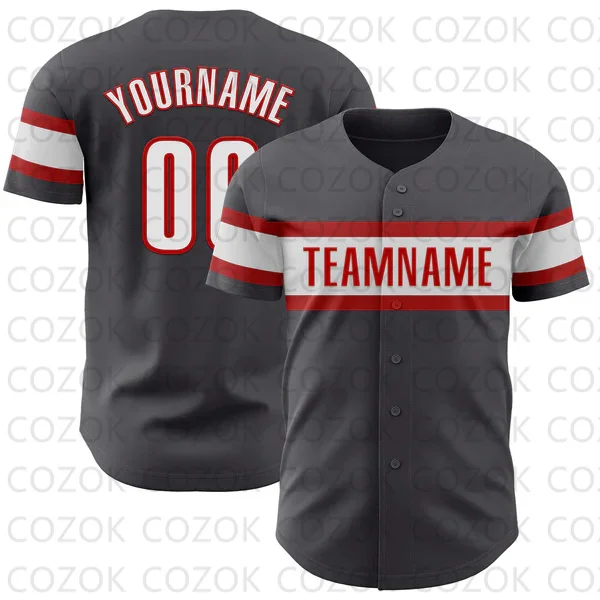 Custom Gray Series Baseball Jersey Men Women Short Sleeve Shirt 3D Printed Shirt Team Shirts Hip Hop Unisex Tops
Custom Gray Series Baseball Jersey Men Women Short Sleeve Shirt 3D Printed Shirt Team Shirts Hip Hop Unisex Tops