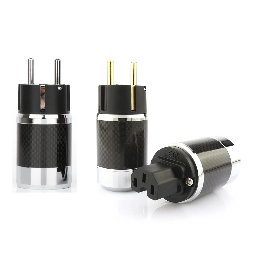 Pair Black Carbon Fiber EU/US Standard AC Power Plug Rhodium Plated With Gasket IEC C15 Female DIY Mains Power Cable Jack
Pair Black Carbon Fiber EU/US Standard AC Power Plug Rhodium Plated With Gasket IEC C15 Female DIY Mains Power Cable Jack
