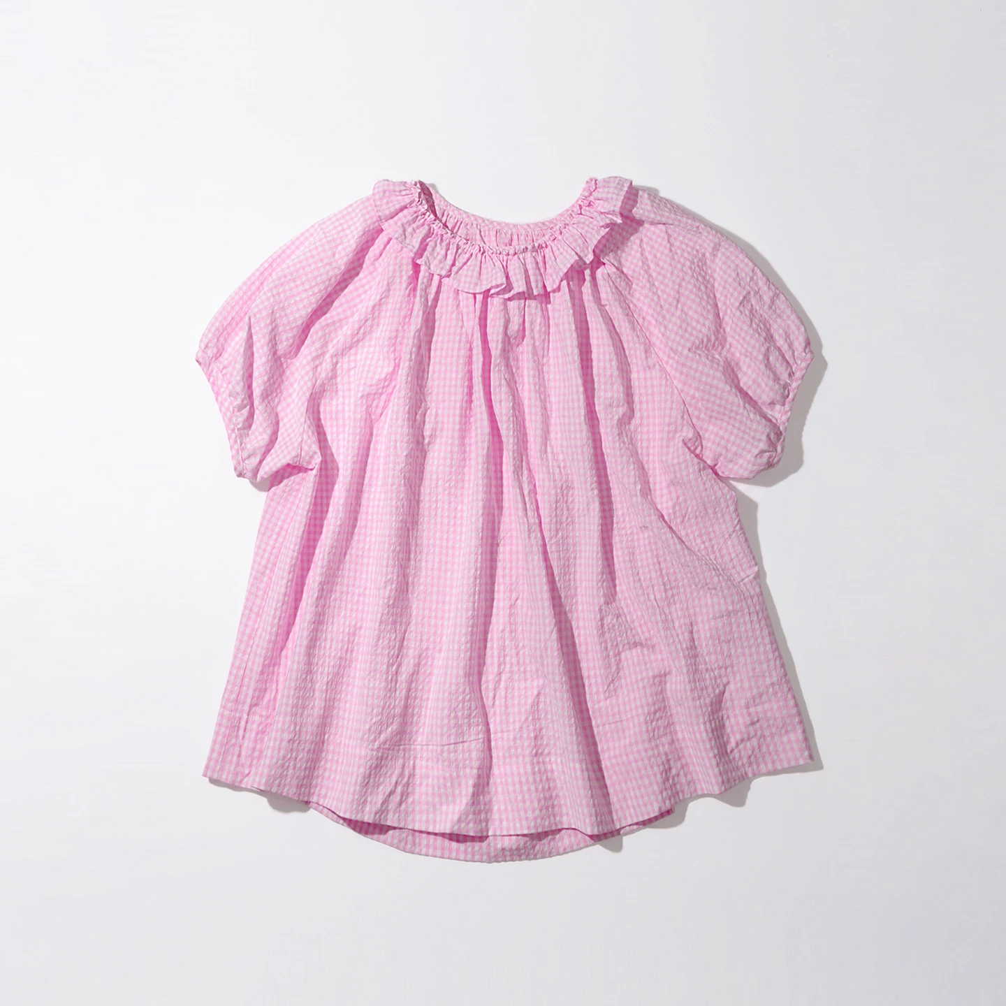 Pink plaid doll shirt for women imakokoni original summer Japanese lace short sleeved top loose bubble grid shirt 265536
Pink plaid doll shirt for women imakokoni original summer Japanese lace short sleeved top loose bubble grid shirt 265536
