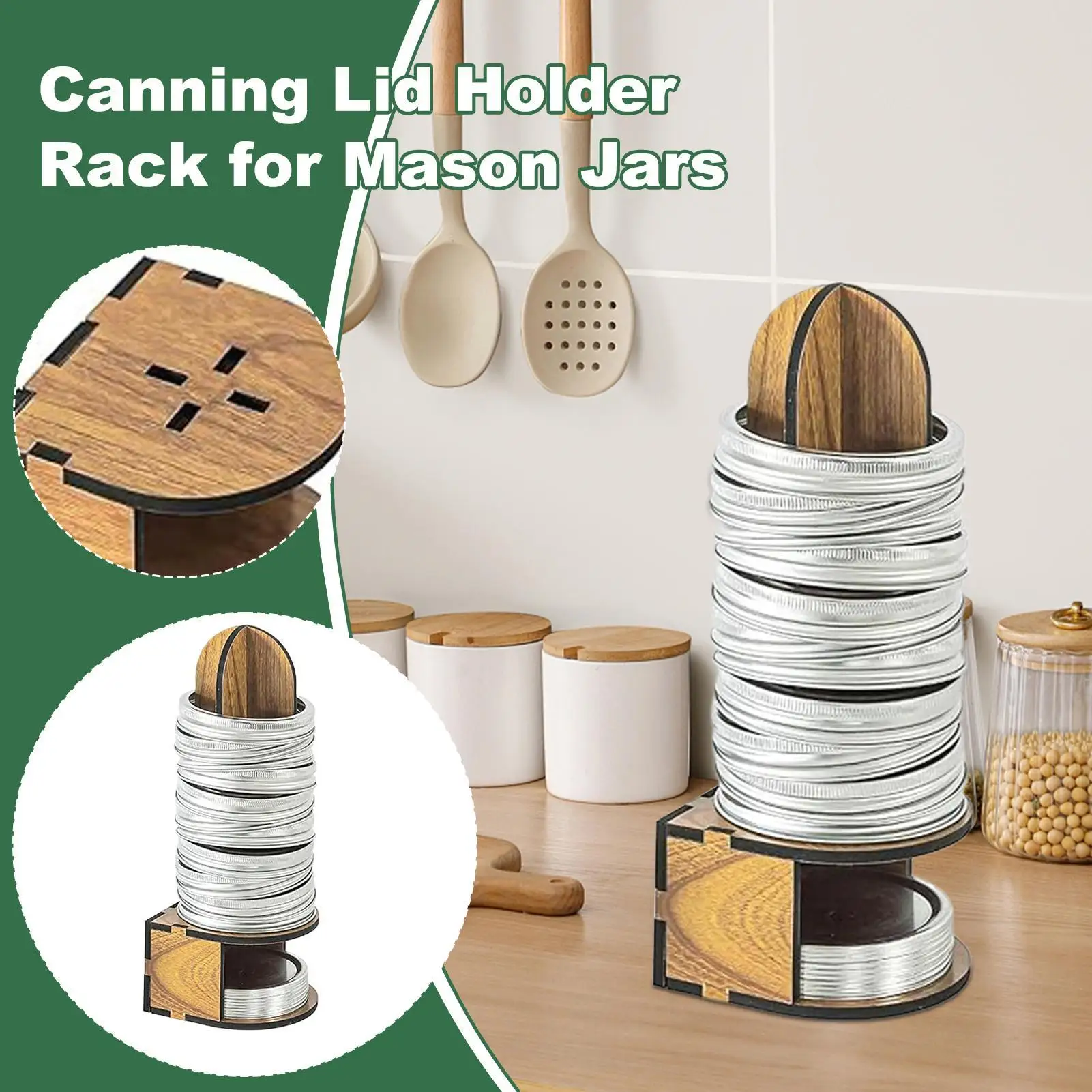 Canning Lid Rack 2 Pieces Wood Can Lid and Ring Storage Sauce Jar Ring Organizer for Jam Making Pickling Vegetables Food
Canning Lid Rack 2 Pieces Wood Can Lid and Ring Storage Sauce Jar Ring Organizer for Jam Making Pickling Vegetables Food