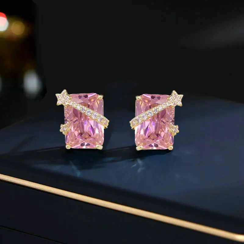 S925 Silver Needle Simple Geometric Rectangle Super Sparkling Five-Pointed Star Zircon Inlaid Niche Design Meteor Earrings
S925 Silver Needle Simple Geometric Rectangle Super Sparkling Five-Pointed Star Zircon Inlaid Niche Design Meteor Earrings