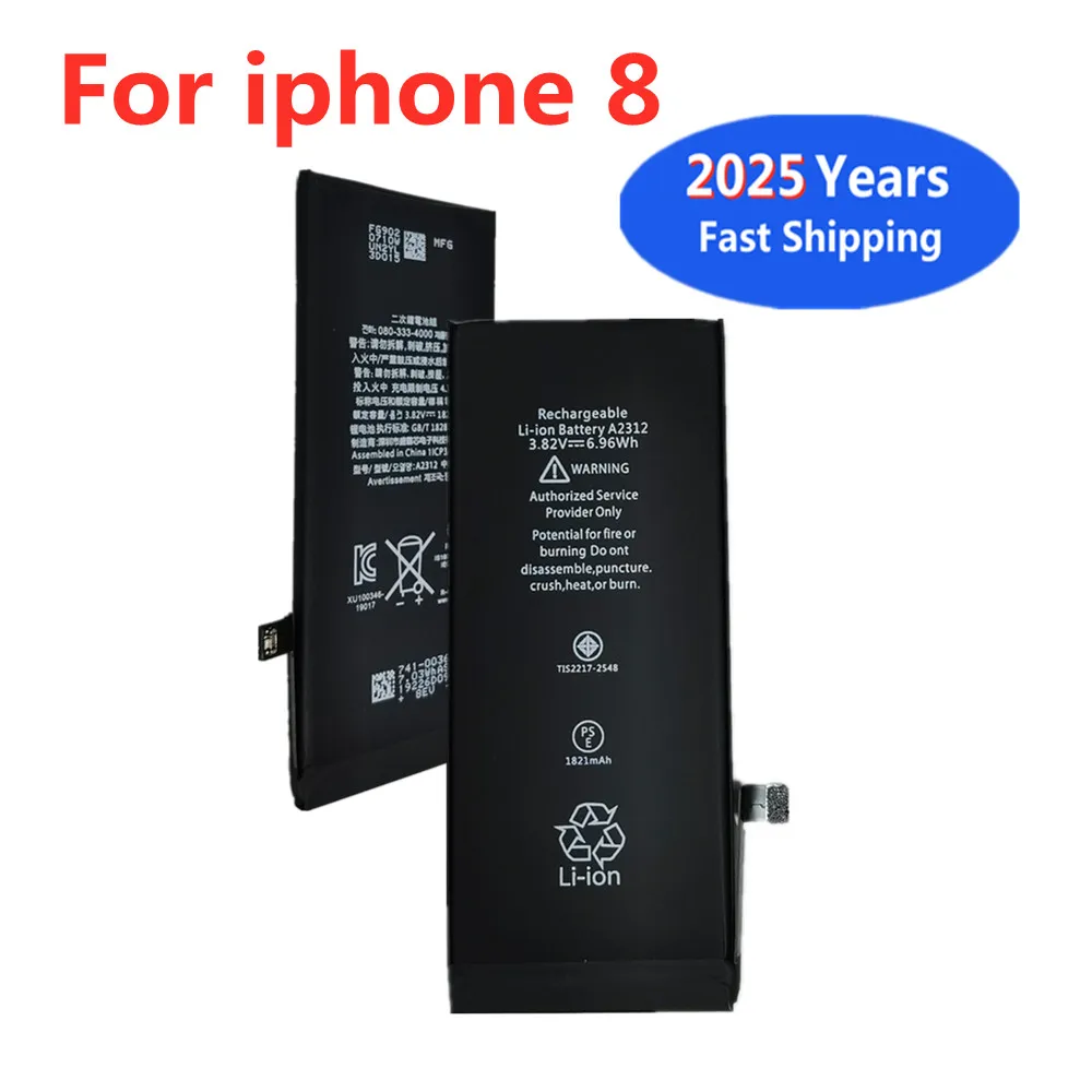 2025 лет, 100% новый аккумулятор для iPhone 8, iPhone8, 1821 мАч, аккумулятор для телефона, быстрая доставка
2025 лет, 100% новый аккумулятор для iPhone 8, iPhone8, 1821 мАч, аккумулятор для телефона, быстрая доставка