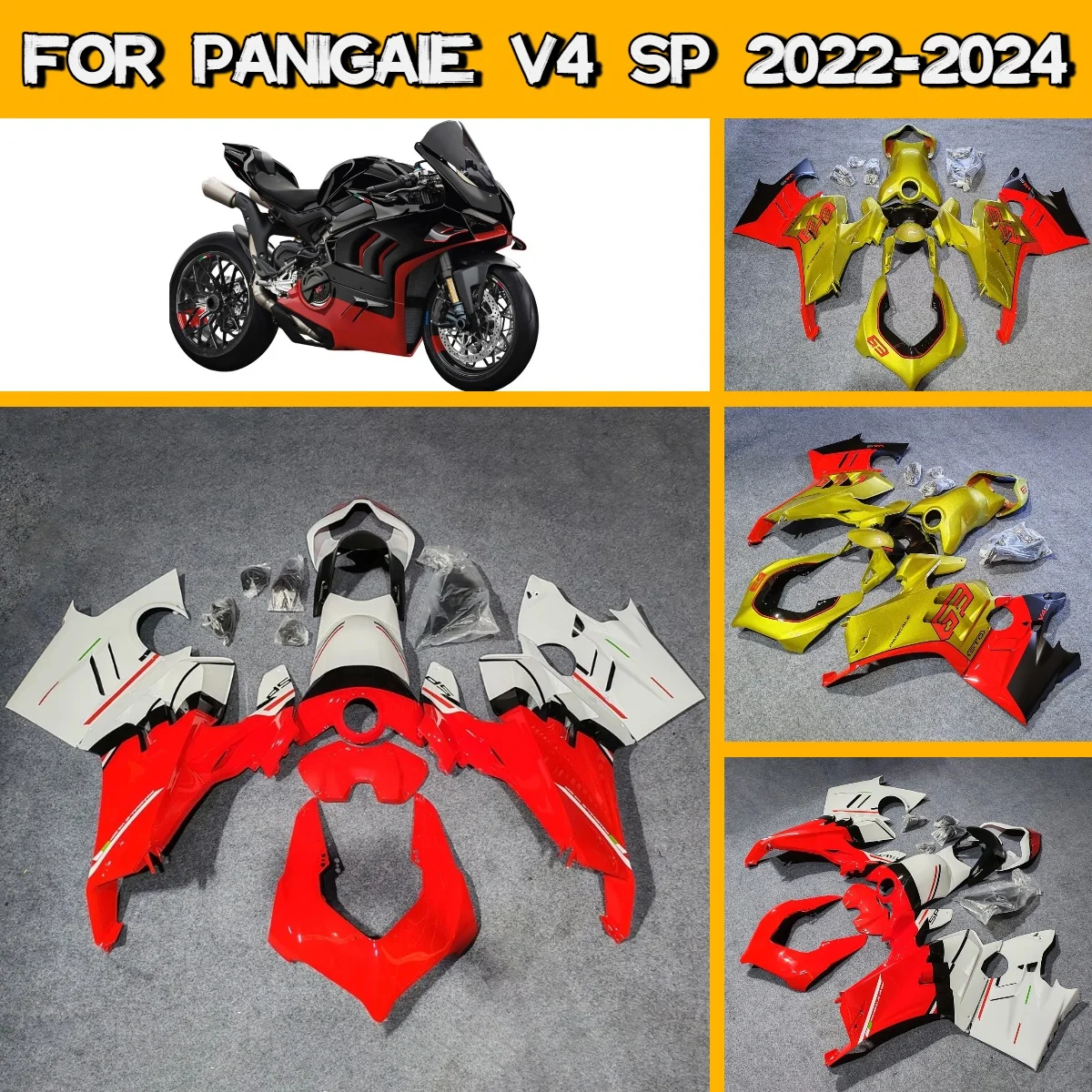Fairing Plastic Body Set 2022 2023 2024 Panigaie V4S Motorbike Parts Cover Fairings for 22 23 24 Ducati Panigaie V4S
Fairing Plastic Body Set 2022 2023 2024 Panigaie V4S Motorbike Parts Cover Fairings for 22 23 24 Ducati Panigaie V4S