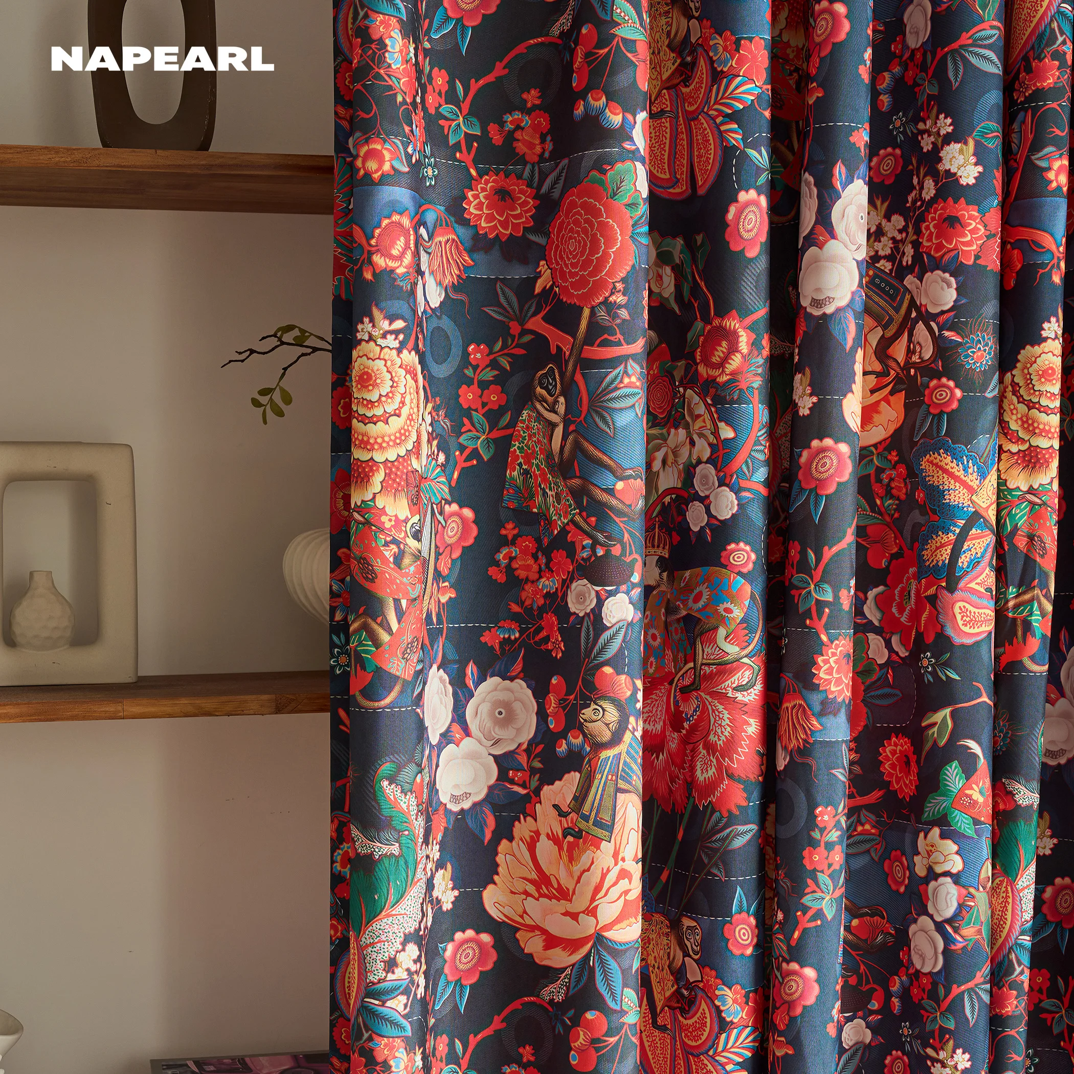 Retro Peony Monkey Floral Velvet Curtains for Living Room Colorful Floral Print Pattern Blackout Window Drape 1PC
Retro Peony Monkey Floral Velvet Curtains for Living Room Colorful Floral Print Pattern Blackout Window Drape 1PC