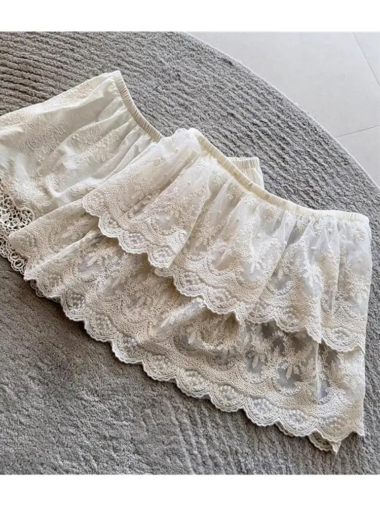 Lace Trim Women's Base Layer Skirt High Waist A-Line Skirt Double Layer Casual Sle for Autumn Winter
Lace Trim Women's Base Layer Skirt High Waist A-Line Skirt Double Layer Casual Sle for Autumn Winter
