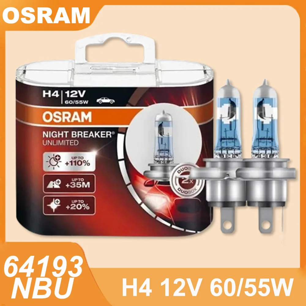 OSRAM Ночной выключатель неограниченный H4 12 в 60/55 Вт 64193NBU + 110% 3900K Ярко-белая Автомобильная фара оригинальная галогенная лампа
OSRAM Ночной выключатель неограниченный H4 12 в 60/55 Вт 64193NBU + 110% 3900K Ярко-белая Автомобильная фара оригинальная галогенная лампа