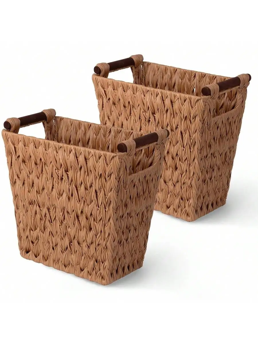 Woven Wicker Trash Basket With Handles Brown 2-Pack For Bathroom Dorm Laundry
Woven Wicker Trash Basket With Handles Brown 2-Pack For Bathroom Dorm Laundry