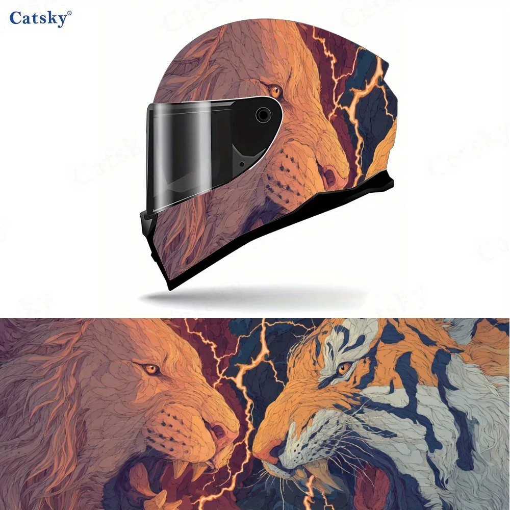 Защитная наклейка из ПВХ для шлема Lion vs Tiger Duel, внешний декоративный аксессуар для мотоциклетного шлема, водонепроницаемая и самоклеящаяся Vi 
Защитная наклейка из ПВХ для шлема Lion vs Tiger Duel, внешний декоративный аксессуар для мотоциклетного шлема, водонепроницаемая и самоклеящаяся Vi